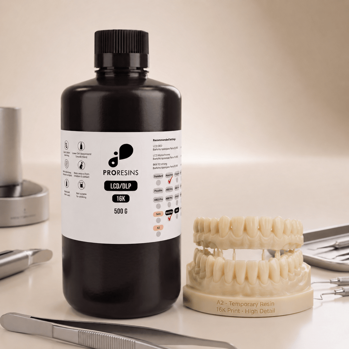 PRORESIN Temp C&B - Shade A2 - Printfy3D-3D Printer Egypt